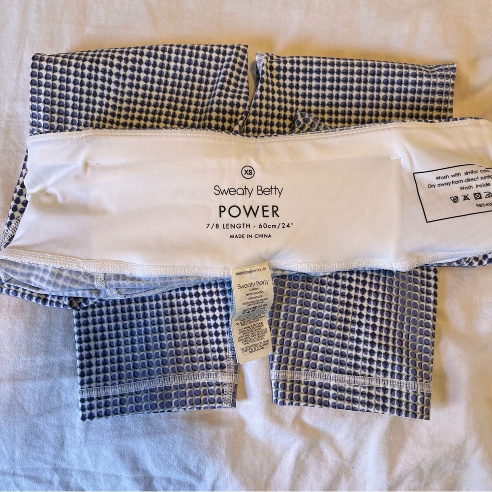 Sweaty Betty Navy and White Patterned Leggings